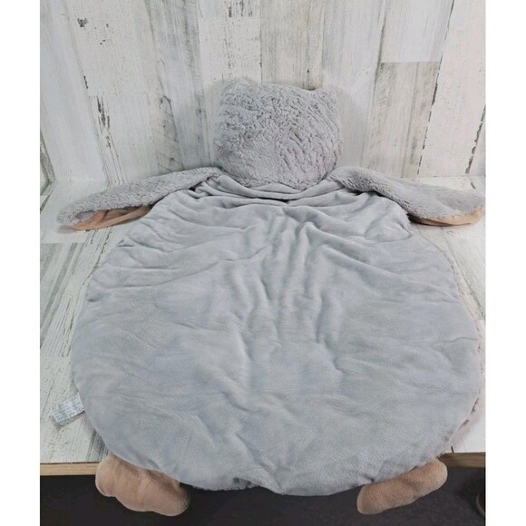 Plush Gray Owl Play Mat Belly Tummy Time Soft Bearington Baby Lovey Blanket 32" - Picture 4 of 13
